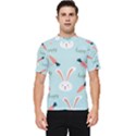 Bunny Carrot Pattern Background Men s Short Sleeve Rash Guard View1