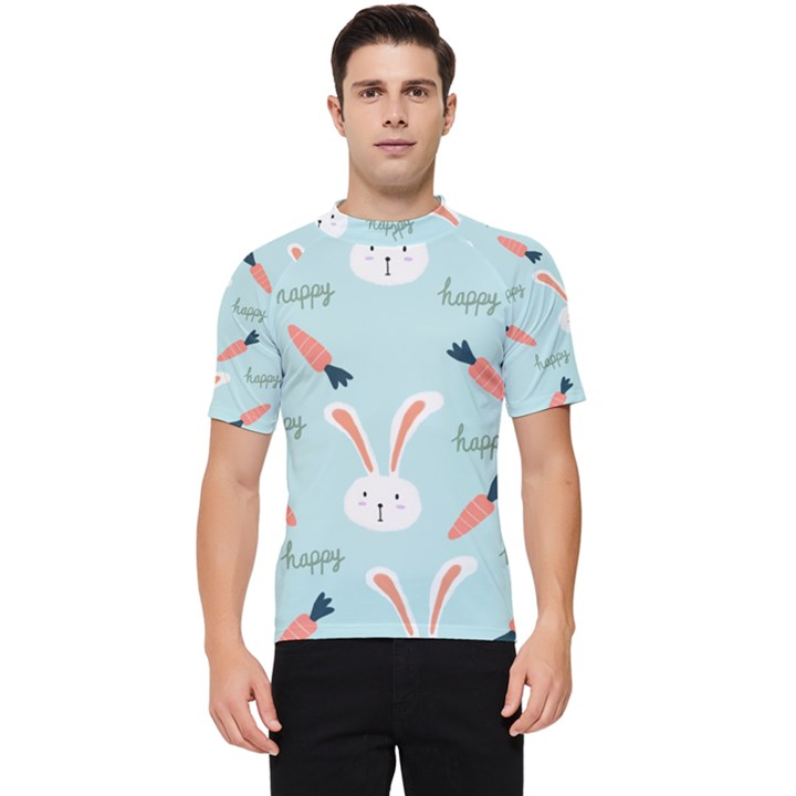 Bunny Carrot Pattern Background Men s Short Sleeve Rash Guard