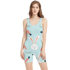 Bunny Carrot Pattern Background Women s Wrestling Singlet by Wegoenart