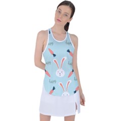 Bunny Carrot Pattern Background Racer Back Mesh Tank Top by Wegoenart