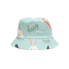 Bunny Carrot Pattern Background Bucket Hat (kids) by Wegoenart