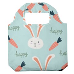 Bunny Carrot Pattern Background Premium Foldable Grocery Recycle Bag by Wegoenart