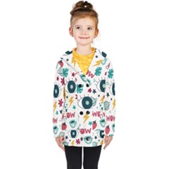 Wallpaper Background Cute Design Kids  Double Breasted Button Coat by Wegoenart