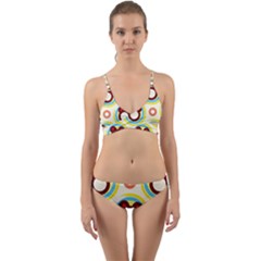 Hide And Seek Cute Cartoon Character Wrap Around Bikini Set by Wegoenart