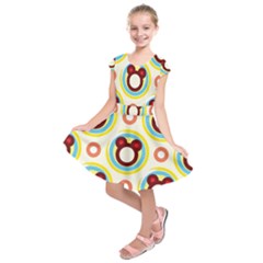 Hide And Seek Cute Cartoon Character Kids  Short Sleeve Dress by Wegoenart