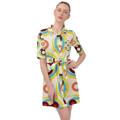 Hide And Seek Cute Cartoon Character Belted Shirt Dress by Wegoenart