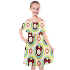 Hide And Seek Cute Cartoon Character Kids  Cut Out Shoulders Chiffon Dress by Wegoenart