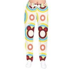 Hide And Seek Cute Cartoon Character Women Velvet Drawstring Pants by Wegoenart