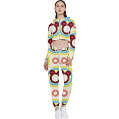 Hide And Seek Cute Cartoon Character Cropped Zip Up Lounge Set by Wegoenart