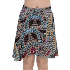 Stitched Swirls Chiffon Wrap Front Skirt by kaleidomarblingart