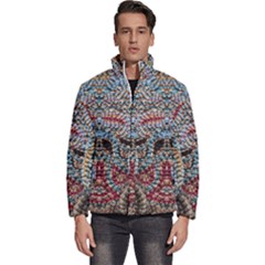 Stitched Swirls Men s Puffer Bubble Jacket Coat