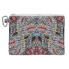 Stitched Swirls Canvas Cosmetic Bag (xl) by kaleidomarblingart