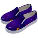 Cartoon Galaxy With Stars Background Kids  Canvas Slip Ons View2