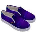 Cartoon Galaxy With Stars Background Kids  Canvas Slip Ons View3