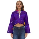 Cartoon Galaxy With Stars Background Boho Long Bell Sleeve Top View1