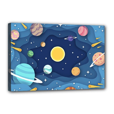 Galaxy Background Canvas 18  X 12  (stretched) by danenraven