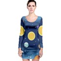 Galaxy Background Long Sleeve Bodycon Dress View1