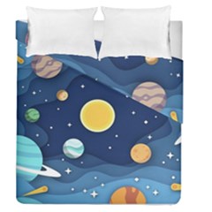 Galaxy Background Duvet Cover Double Side (queen Size) by danenraven