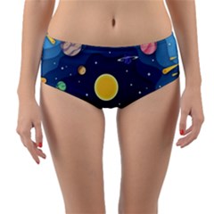 Galaxy Background Reversible Mid-waist Bikini Bottoms by danenraven