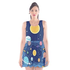 Galaxy Background Scoop Neck Skater Dress by danenraven