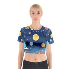 Galaxy Background Cotton Crop Top by danenraven