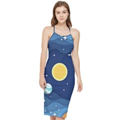 Galaxy Background Bodycon Cross Back Summer Dress by danenraven