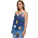 Galaxy Background Casual Spaghetti Strap Chiffon Top View2