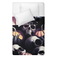 Halloween Party Skulls, Demonic Pumpkins Pattern Duvet Cover Double Side (single Size) by Casemiro