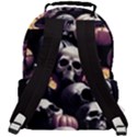 Halloween party skulls, Demonic pumpkins pattern Rounded Multi Pocket Backpack View3