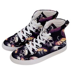 Halloween Party Skulls, Demonic Pumpkins Pattern Women s Hi-top Skate Sneakers by Casemiro