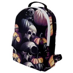 Halloween Party Skulls, Demonic Pumpkins Pattern Flap Pocket Backpack (small) by Casemiro