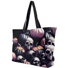 Halloween Party Skulls, Demonic Pumpkins Pattern Simple Shoulder Bag by Casemiro