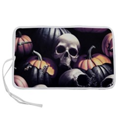 Halloween Party Skulls, Demonic Pumpkins Pattern Pen Storage Case (m) by Casemiro