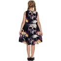 Halloween party skulls, Demonic pumpkins pattern Kids  Frill Swing Dress View4