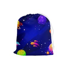 Artistic Space Planet Drawstring Pouch (large) by danenraven