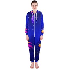 Artistic Space Planet Hooded Jumpsuit (ladies) by danenraven