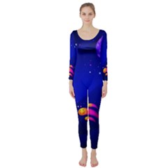 Artistic Space Planet Long Sleeve Catsuit by danenraven