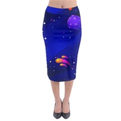 Artistic Space Planet Midi Pencil Skirt by danenraven