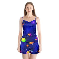 Artistic Space Planet Satin Pajamas Set by danenraven