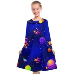 Artistic Space Planet Kids  Midi Sailor Dress by danenraven