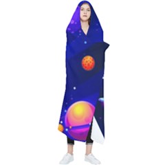 Artistic Space Planet Wearable Blanket by danenraven