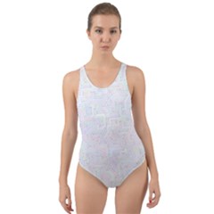 Computer Cyber Circuitry Circuits Electronic Cut-out Back One Piece Swimsuit by Jancukart