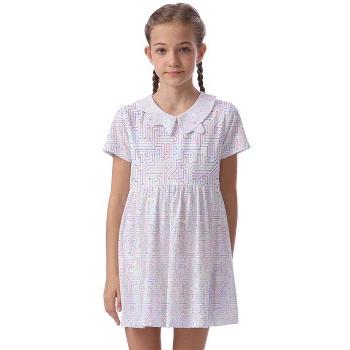 Computer Cyber Circuitry Circuits Electronic Kids  Asymmetric Collar Dress