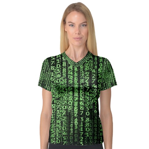 Matrix Technology Tech Data Digital Network V-neck Sport Mesh Tee by Wegoenart