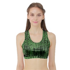 Matrix Technology Tech Data Digital Network Sports Bra With Border by Wegoenart