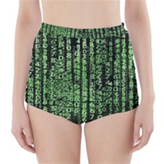 Matrix Technology Tech Data Digital Network High-waisted Bikini Bottoms by Wegoenart