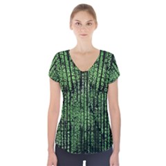 Matrix Technology Tech Data Digital Network Short Sleeve Front Detail Top by Wegoenart