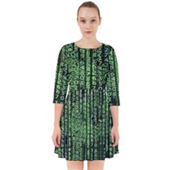 Matrix Technology Tech Data Digital Network Smock Dress by Wegoenart