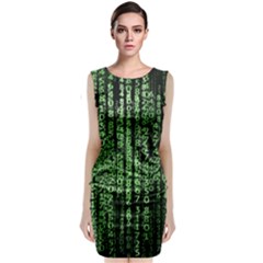 Matrix Technology Tech Data Digital Network Sleeveless Velvet Midi Dress by Wegoenart