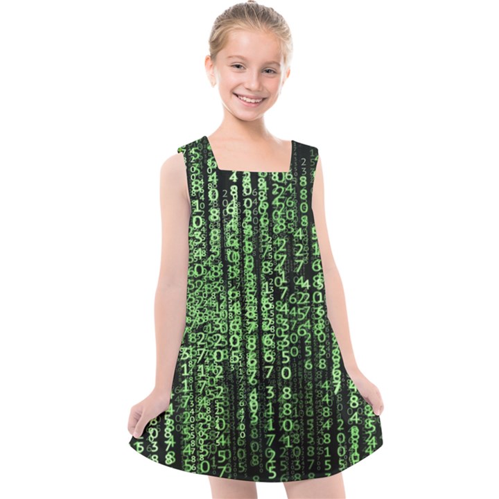 Matrix Technology Tech Data Digital Network Kids  Cross Back Dress